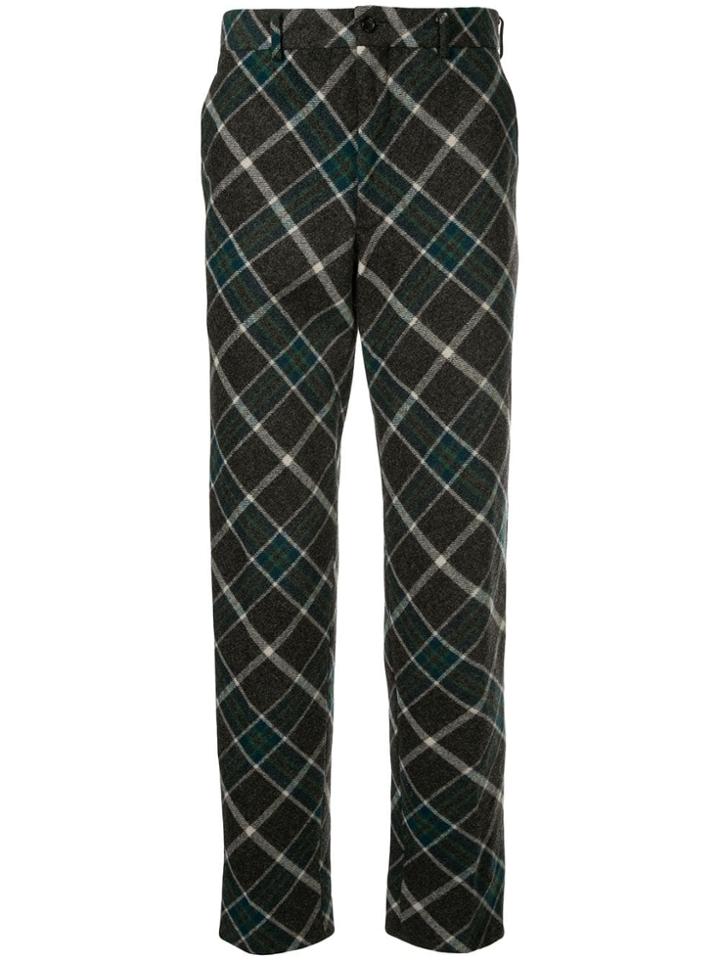 Comme Des Garçons Vintage Plaid Slim Trousers - Green