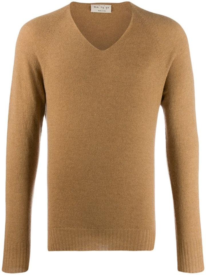 Ma'ry'ya V Neck Jumper - Neutrals