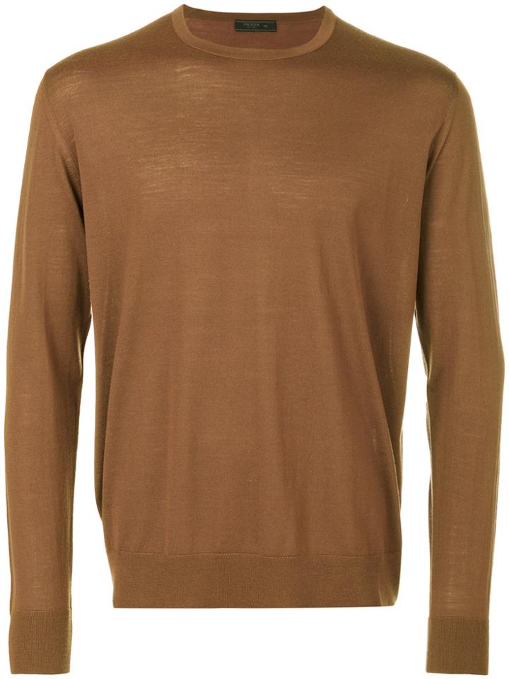 Prada Crew Neck Jumper - Brown