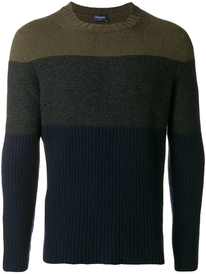 Drumohr Contrasting Panels Jumper - Blue