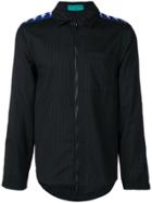 Paura Logo Striped Shirt Jacket - Black