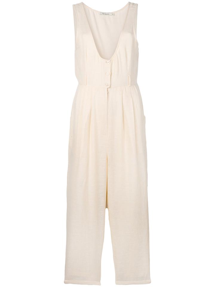 Mes Demoiselles Low Neck Sleeveless Jumpsuit - Nude & Neutrals
