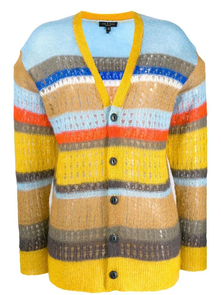 Rag & Bone Striped Colour Block Cardigan - Yellow