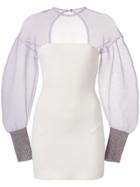 Esteban Cortazar Sheer Fitted Dress - White