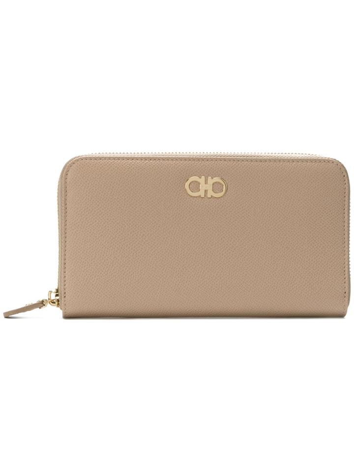 Salvatore Ferragamo Double Gancio Continental Wallet - Nude & Neutrals
