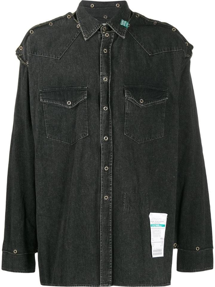 Maison Mihara Yasuhiro Logo Patch Denim Shirt - Black
