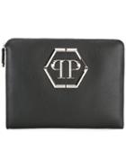 Philipp Plein - Logo Clutch - Men - Leather - One Size, Black, Leather