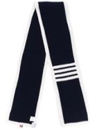Thom Browne Contrast Stripe Scarf - Blue