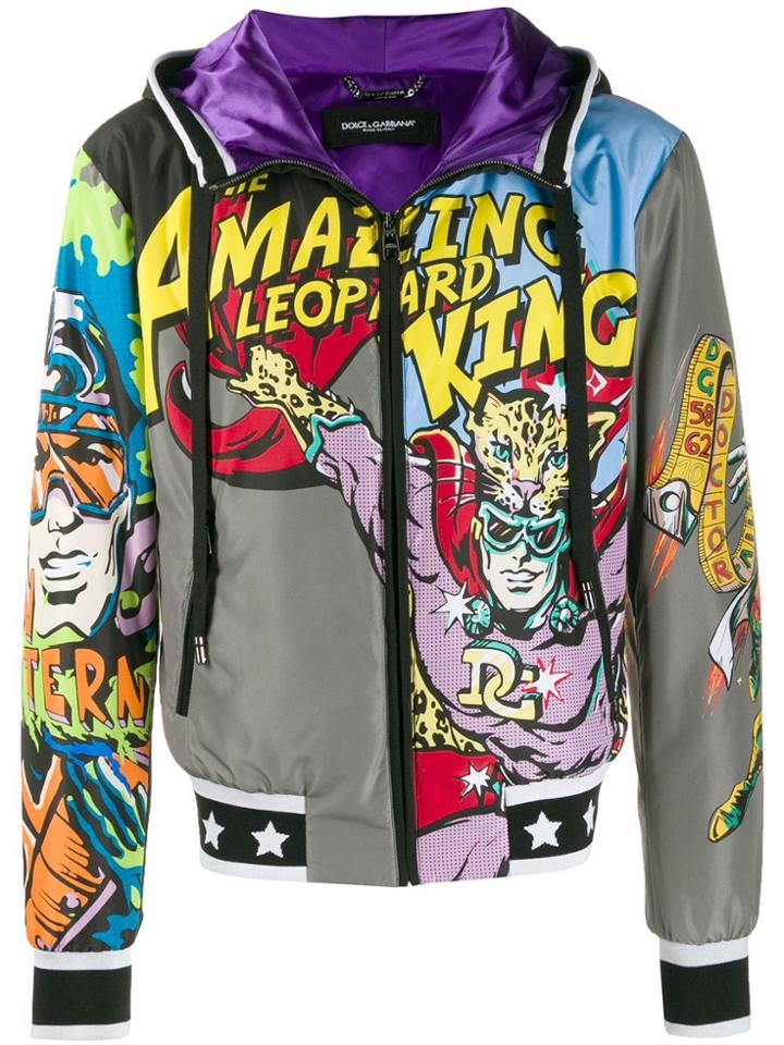 Dolce & Gabbana Leopard King Print Jacket - Grey