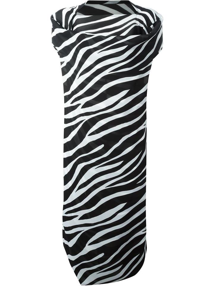 Junya Watanabe Comme Des Garçons Draped Zebra Print Dress