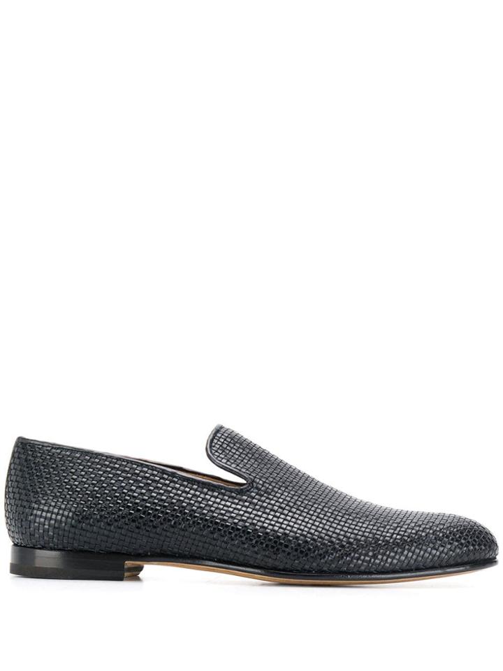 Brioni Woven Effect Loafers - Blue