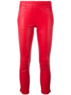 Arma Provence Trousers, Women's, Size: 42, Red, Cotton/lamb Skin/spandex/elastane