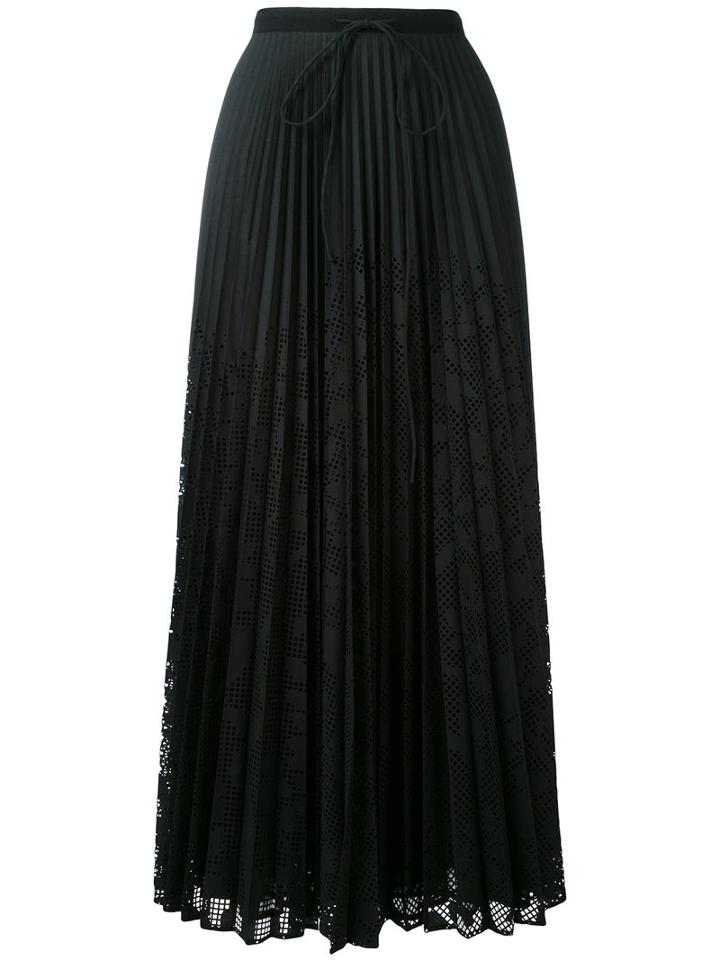 Veronique Branquinho - Long Pleated Skirt - Women - Cotton/polyester - 40, Black, Cotton/polyester