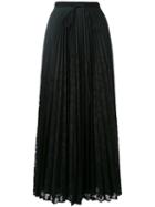 Veronique Branquinho - Long Pleated Skirt - Women - Cotton/polyester - 40, Black, Cotton/polyester