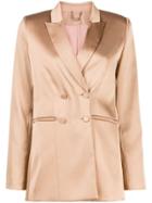 Styland Peaked Lapel Double-breasted Blazer - Neutrals