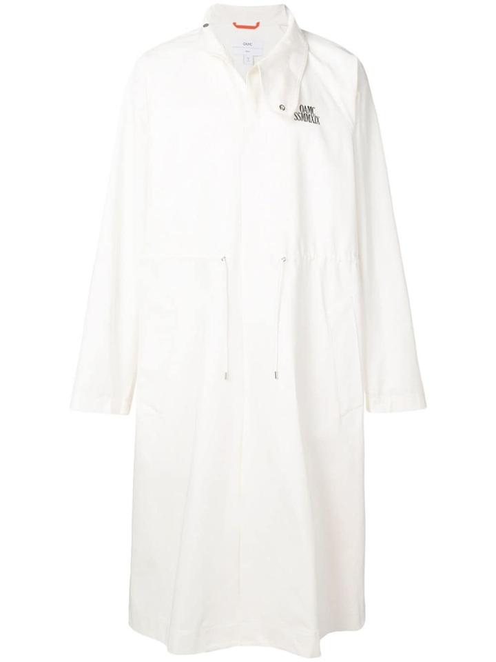 Oamc Spaceship Earth Print Oversized Coat - White