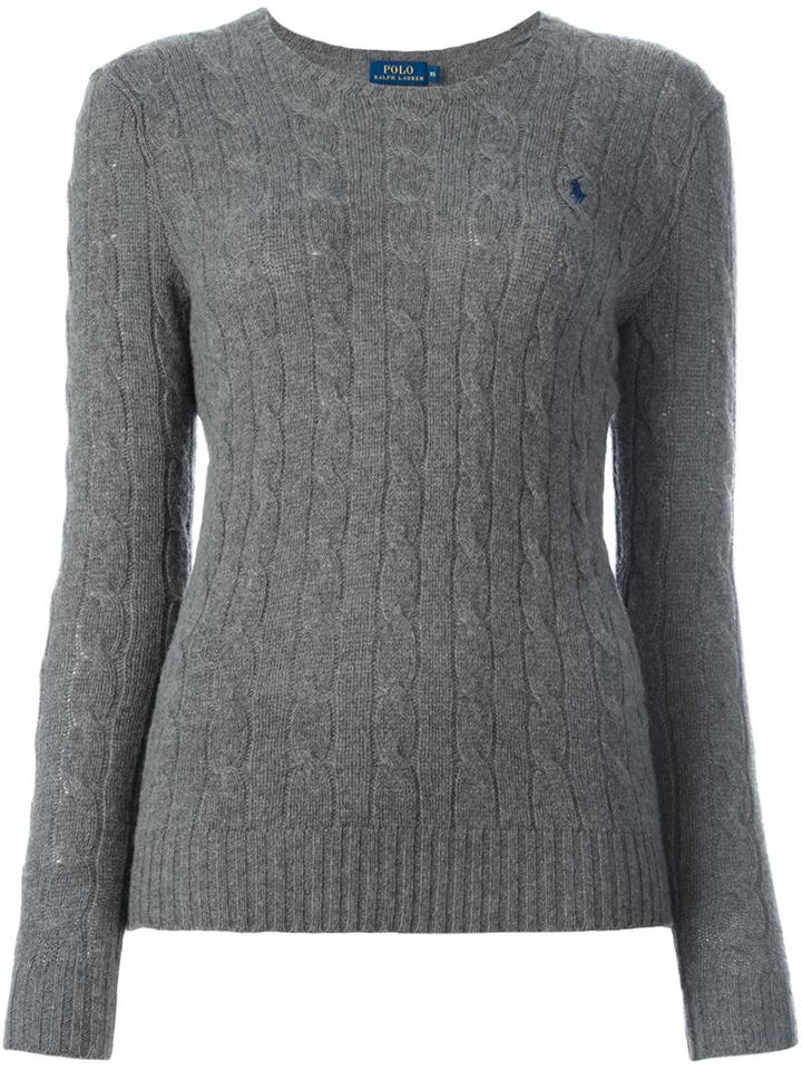 Polo Ralph Lauren Round Neck Pullover, Women's, Size: Xl, Grey, Cashmere/merino