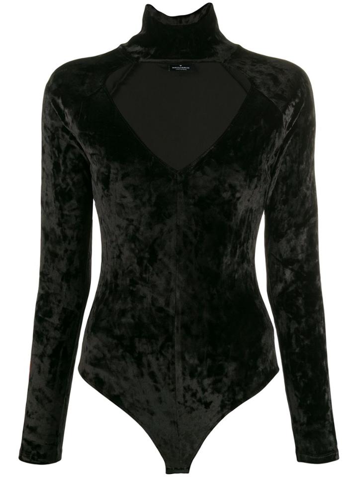 Marcelo Burlon County Of Milan Logo Embroidered Bodysuit - Black
