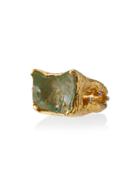 Jessie Western 18k Gold Ring With Aquamarine And Diamonds - Green