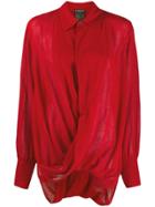 Ann Demeulemeester Stitched Twist Shirt - Red