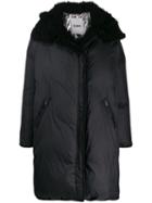 Yves Salomon Hooded Oversized Coat - Black
