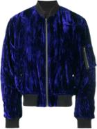 Haider Ackermann Classic Bomber Jacket, Men's, Size: Large, Blue, Cotton/rayon/acetate/cupro