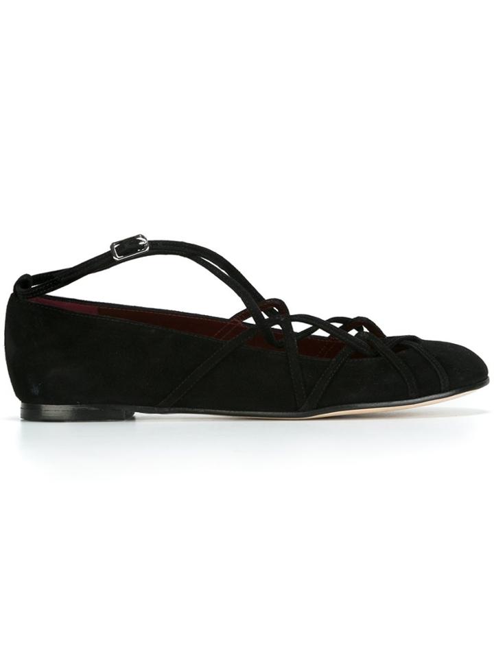 Marc Jacobs 'claudia' Ghillie Ballerinas - Black