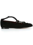 Marc Jacobs 'claudia' Ghillie Ballerinas - Black
