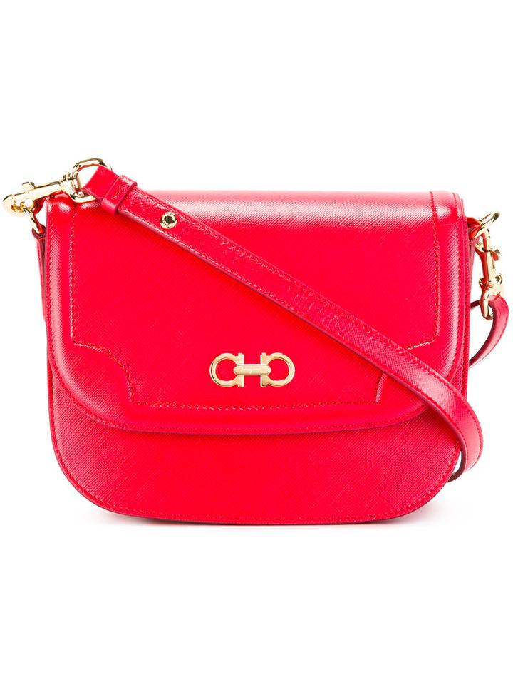 Salvatore Ferragamo Greta Shoulder Bag, Women's, Red, Calf Leather