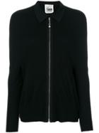 Twin-set - Zip-up Cardigan - Women - Polyamide/viscose/angora/wool - L, Black, Polyamide/viscose/angora/wool
