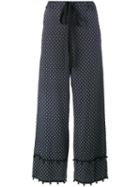 Adam Selman - Sleepless Print Palazzo Pants - Women - Cotton/polyester - 6, Black, Cotton/polyester