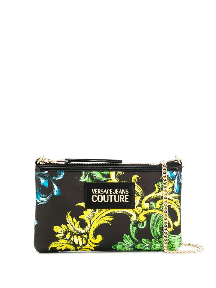 Versace Jeans Couture Brocade Print Clutch Bag - Black