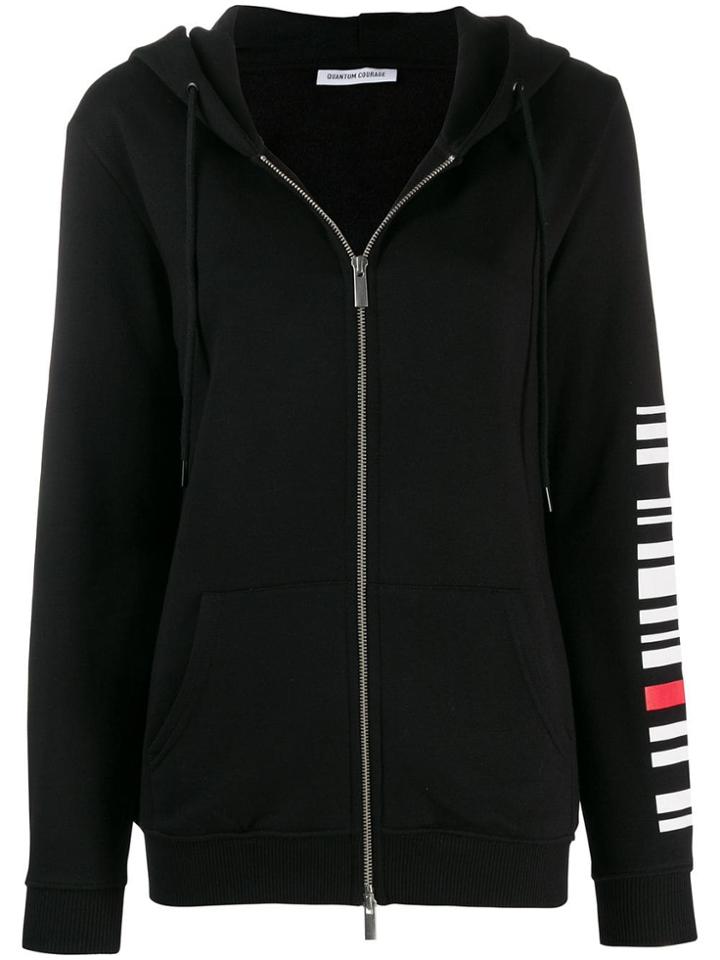 Quantum Courage Back Logo Zipped Hoodie - Black