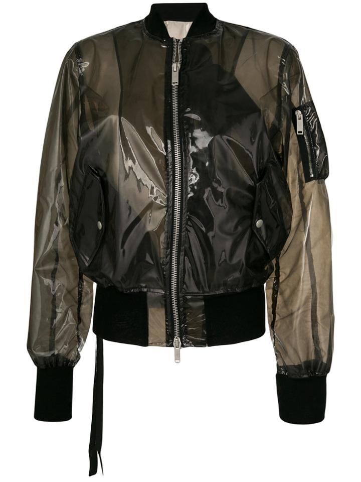 Unravel Project Transparent Bomber Jacket - Black