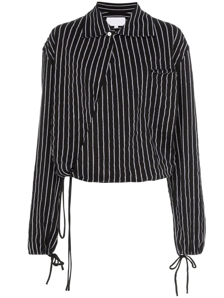 Telfar Striped Wrap Cotton Shirt - Black