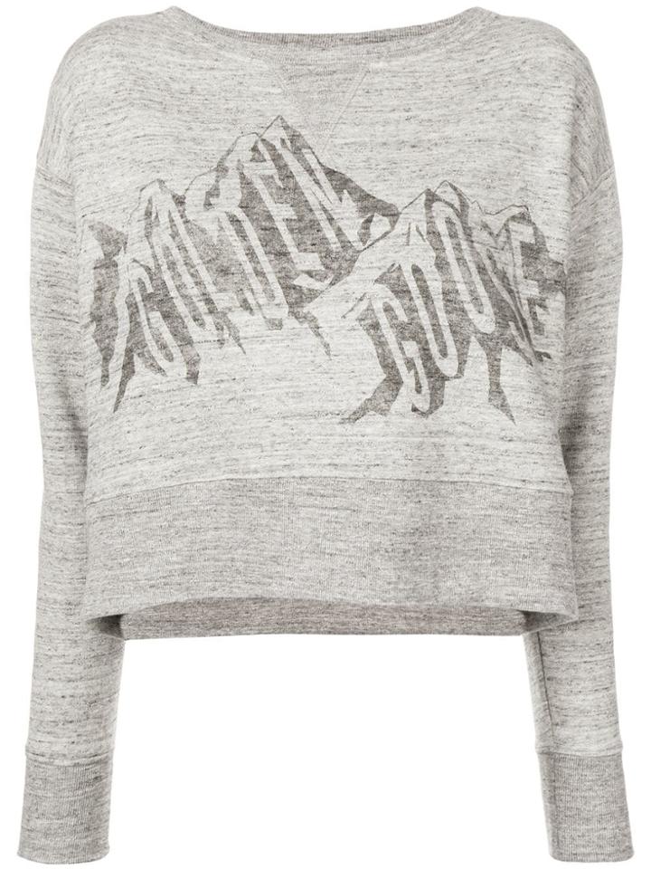 Golden Goose Deluxe Brand Cropped Graphic Print Sweatshirt - Grey