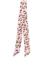 Andamane Leopard Pattern Scarf - Pink
