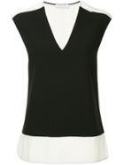 Costume National Two Tone Sleeveless Blouse - Black
