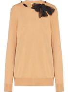 Miu Miu Bow Detail Jumper - Brown
