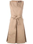 Paule Ka Tie-waist Sleeveless Dress, Women's, Size: 40, Nude/neutrals, Cotton/cupro