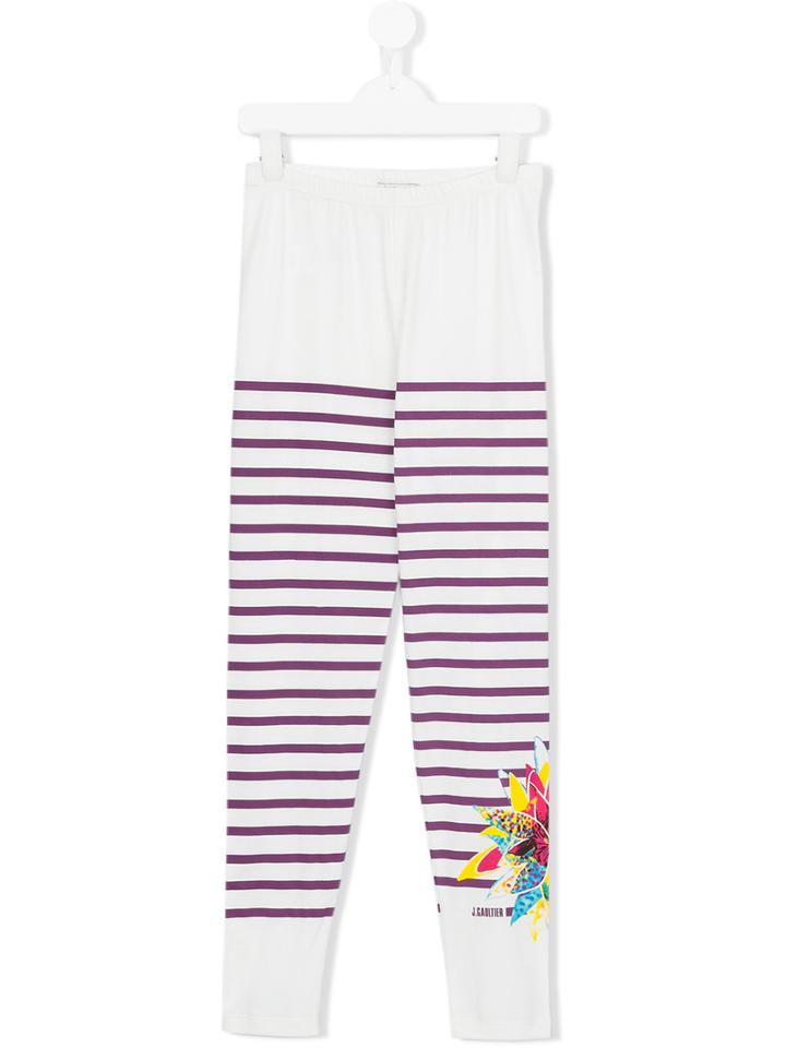 Junior Gaultier - Striped Leggings - Kids - Cotton/spandex/elastane - 14 Yrs, White