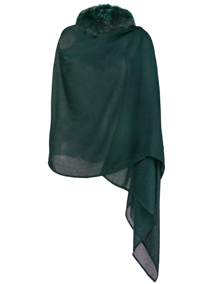 Charlotte Simone Raccoon Fur-lined Hood - Green