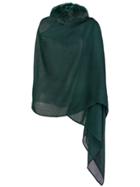 Charlotte Simone Raccoon Fur-lined Hood - Green