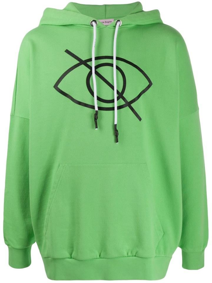 Palm Angels Sensitive Content Logo Oversized Hoodie - Green