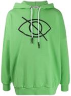 Palm Angels Sensitive Content Logo Oversized Hoodie - Green
