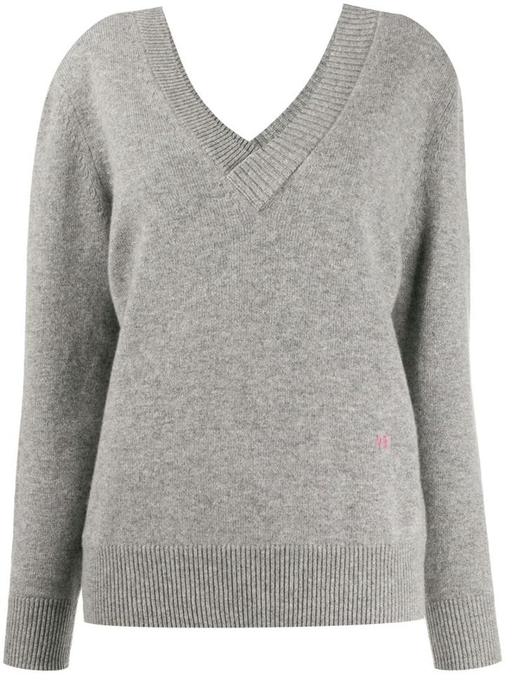 Victoria Beckham Double V-neck Jumper - Grey