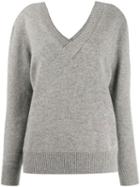 Victoria Beckham Double V-neck Jumper - Grey