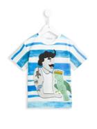 Dolce & Gabbana Kids Painterly Man And Bird Print T-shirt, Boy's, Size: 8 Yrs, White