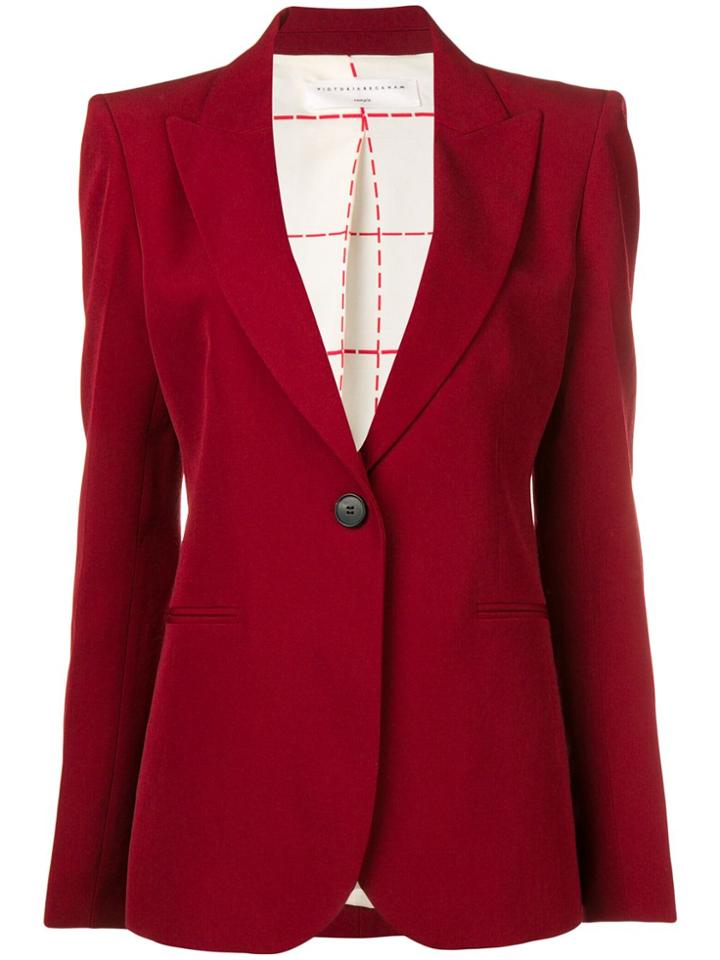 Victoria Beckham Single Breasted Blazer - Red