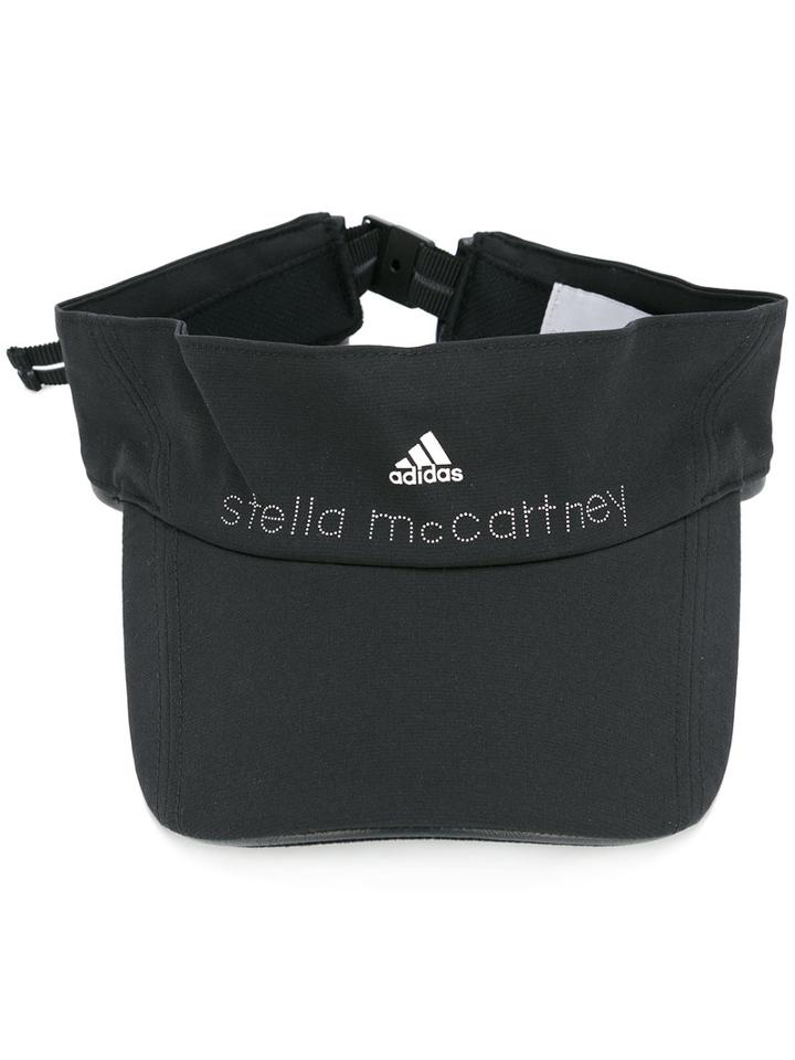 Adidas By Stella Mccartney Logo Print Visor, Women's, Black, Polyester/spandex/elastane